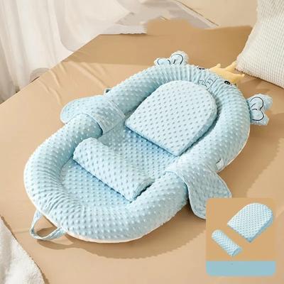 bebe cocon nid douillet bleu clair portable