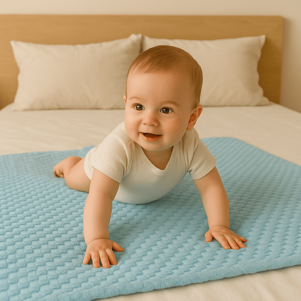 COUVERTURE BÉBÉ | BLEU ET BLANC - BABYSTORE - BKAM
