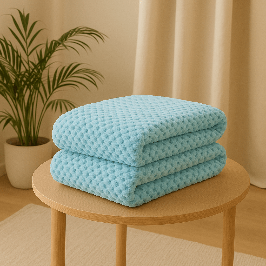 COUVERTURE BÉBÉ | BLEU ET BLANC - BABYSTORE - BKAM