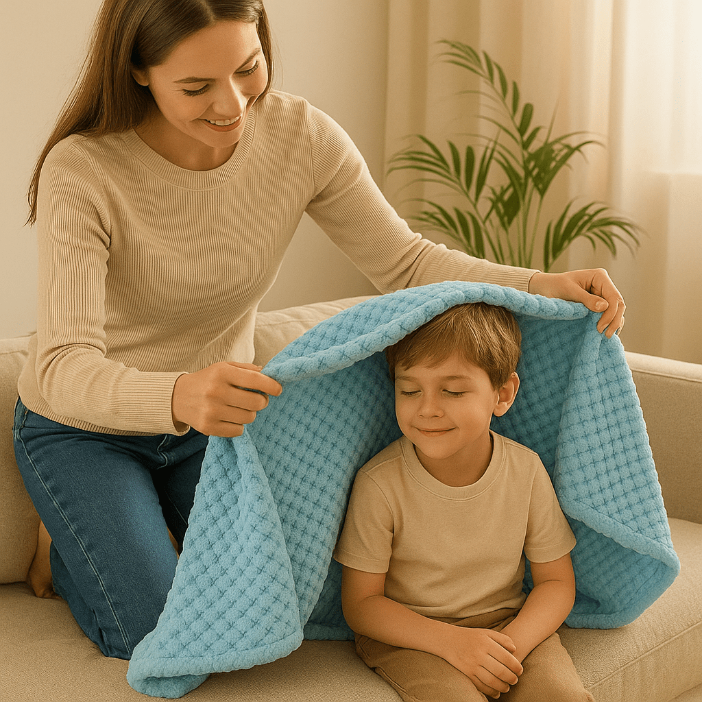 COUVERTURE BÉBÉ | BLEU ET BLANC - BABYSTORE - BKAM