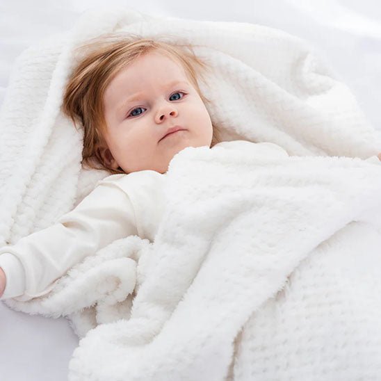 COUVERTURE BÉBÉ | BLEU ET BLANC - BABYSTORE - BKAM