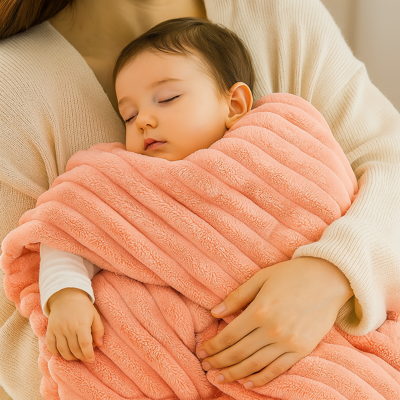 couverture bebe polaire moelleuse rose couvert bébé endormi