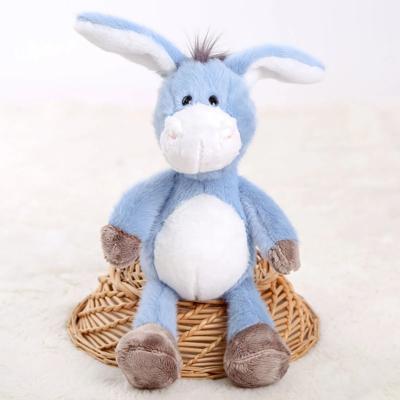 doudou bébé âne bleu doux