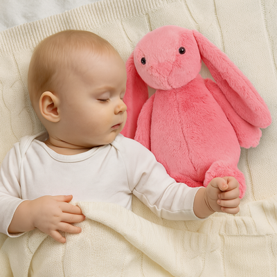 doudou bebe anniversaire rose bébé endormi avec