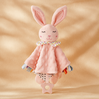 doudou bébé câlin magique lapin rose réconfortant
