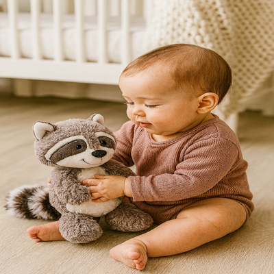 doudou bébé fille cadeau bébé assis jouant