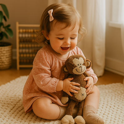 doudou bébé garçon nino roussir avec bébé assis