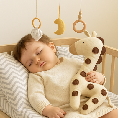 doudou bebe poupée cerf café bébé serrant dans ses bras