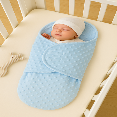 emmaillotage couverture polyester bleu douce couvert bébé dans berceau