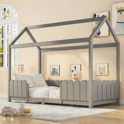 lit au sol bébé polyvalent gris confortable