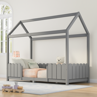 lit au sol bébé polyvalent gris robuste