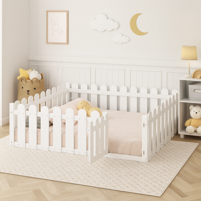 lit au sol enfant blanc confortable