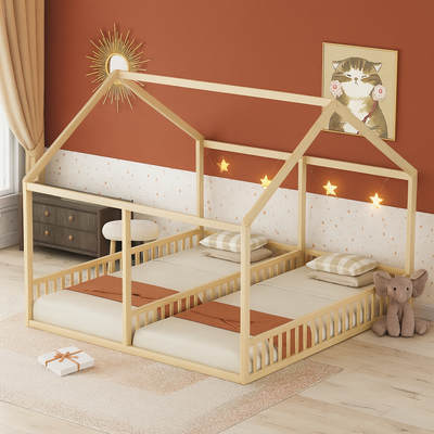 lit cabane au sol petite maison robuste