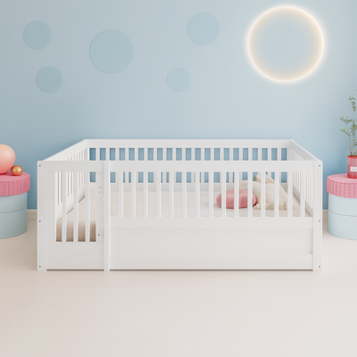 lit enfant au sol transition sécuritaire blanc admirable