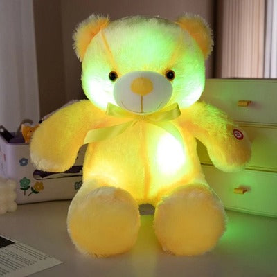 peluche veilleuse ours jaune adorable