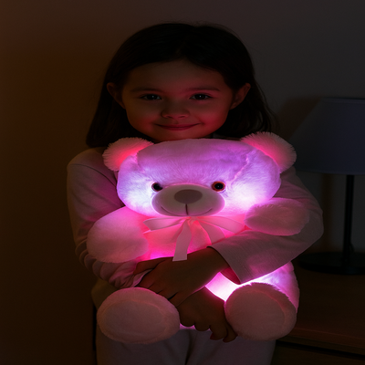 peluche veilleuse ours multicolore enfant gardant peluche