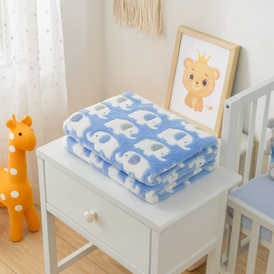 polaire couverture bébé couette protectrice bleu