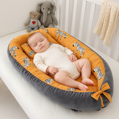 reducteur de lit bebe nid réglable avec bébé couche