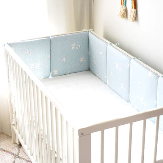 tour de lit bebe cygne enchante bleu apaisant
