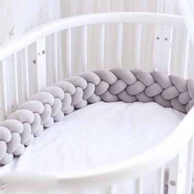 TOUR DE LIT TRESSĂ | 4 BRINS GRIS - BABYSTORE - BKAM