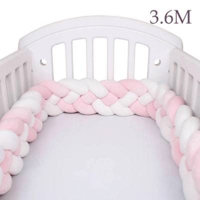 TRESSE DE LIT BEBE | 4 BRINS ROSE ET BLANC - BABYSTORE - BKAM