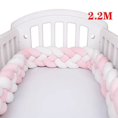 TRESSE DE LIT BEBE | 4 BRINS ROSE ET BLANC - BABYSTORE - BKAM