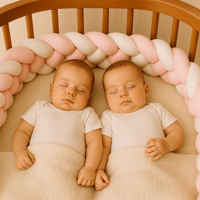 TRESSE DE LIT BEBE | 4 BRINS ROSE ET BLANC - BABYSTORE - BKAM