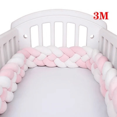 TRESSE DE LIT BEBE | 4 BRINS ROSE ET BLANC - BABYSTORE - BKAM