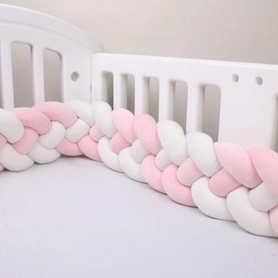 TRESSE DE LIT BEBE | 4 BRINS ROSE ET BLANC - BABYSTORE - BKAM