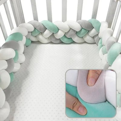TRESSE DE LIT BEBE | 4 BRINS VERT - GRIS - BLANC - BABYSTORE - BKAM