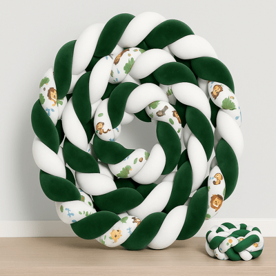 TRESSE DE LIT BÉBÉ | DESSIN ANIMÉ VERT - BLANC - BABYSTORE - BKAM