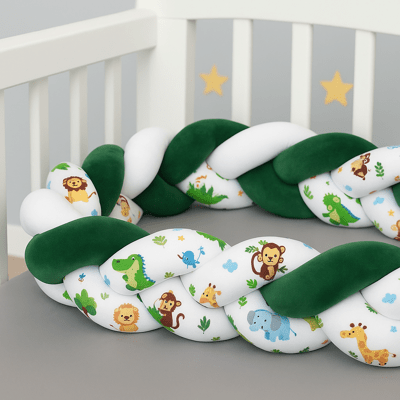 TRESSE DE LIT BÉBÉ | DESSIN ANIMÉ VERT - BLANC - BABYSTORE - BKAM