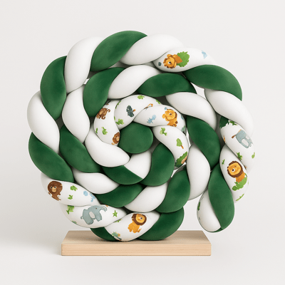 TRESSE DE LIT BÉBÉ | DESSIN ANIMÉ VERT - BLANC - BABYSTORE - BKAM