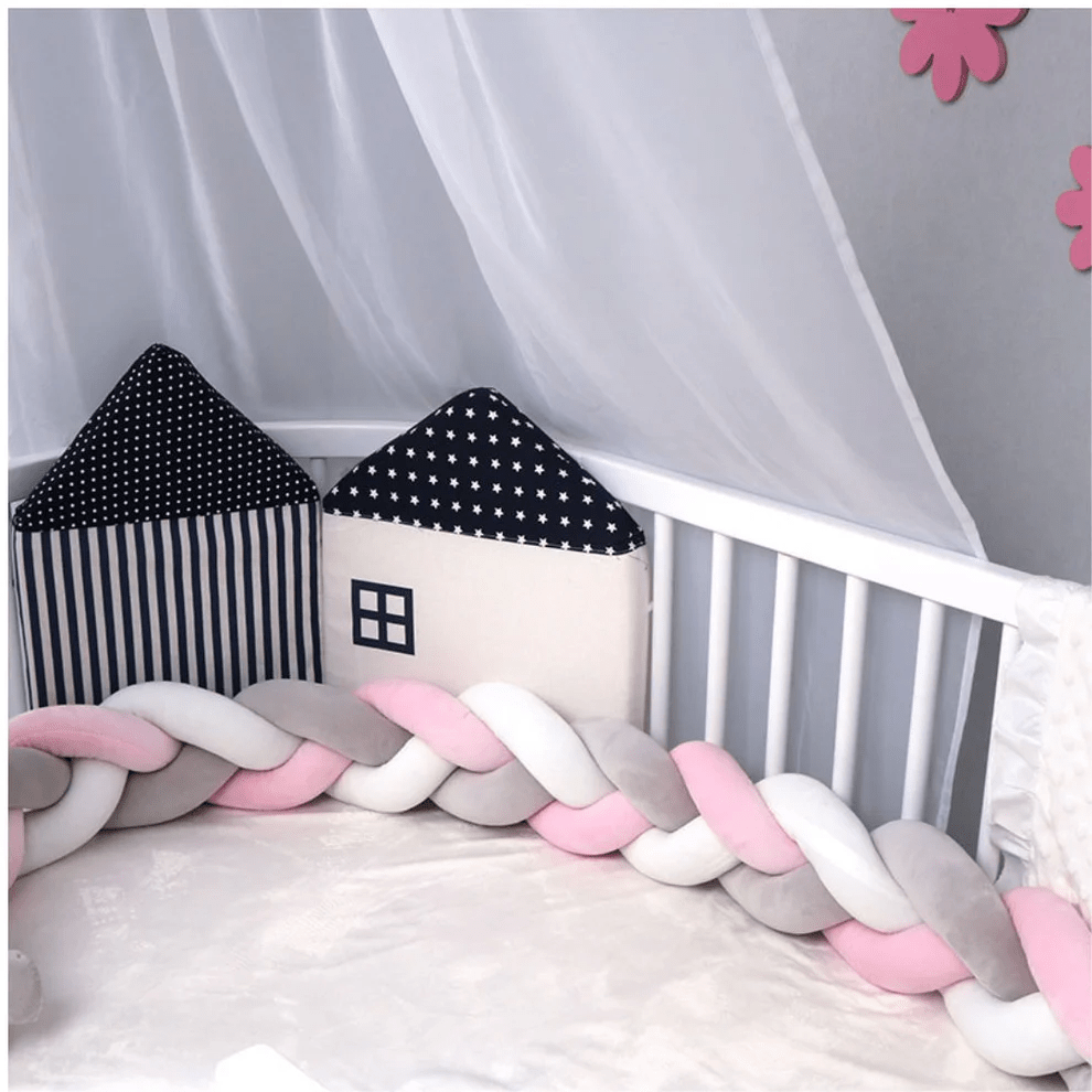 TRESSE DE LIT | BLANC ROSE GRIS - BABYSTORE - BKAM