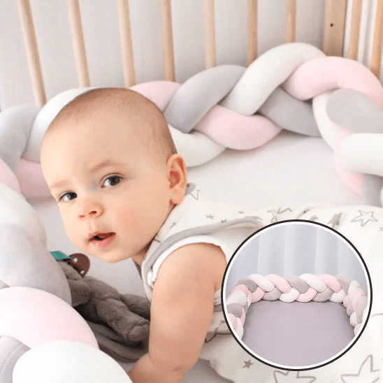 TRESSE DE LIT | BLANC ROSE GRIS - BABYSTORE - BKAM