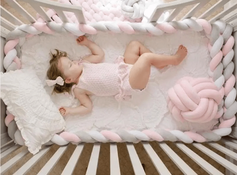 TRESSE DE LIT | BLANC ROSE GRIS - BABYSTORE - BKAM