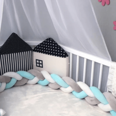 TRESSE DE LIT | BLEU BLANC GRIS - BABYSTORE - BKAM