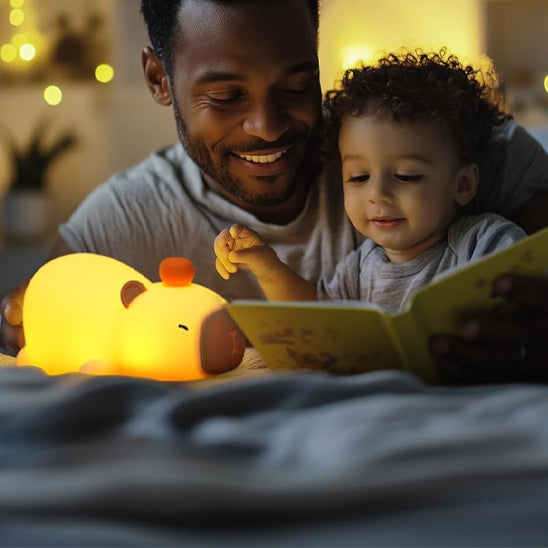veilleuse bébé capybara bébé avec papa