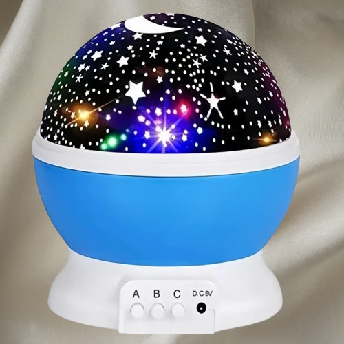 veilleuse projection galaxie bleu