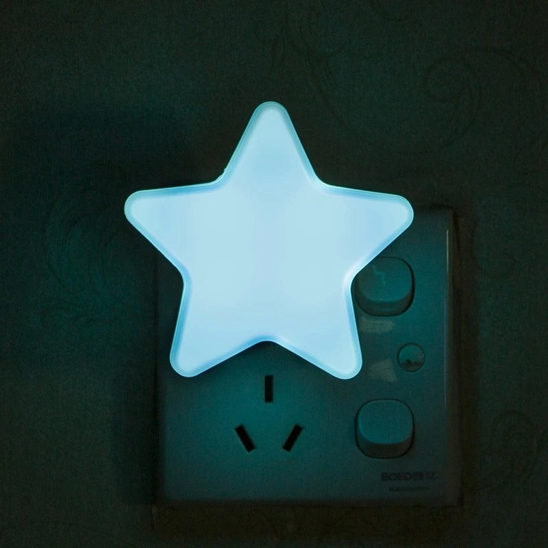 veilleuse sur prise led étoile bleu