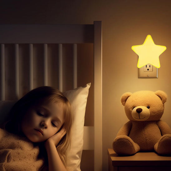veilleuse sur prise led étoile jaune nounours