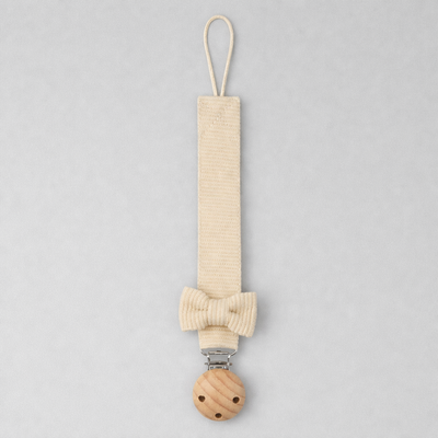 attache tetine bebe accrocheur beige