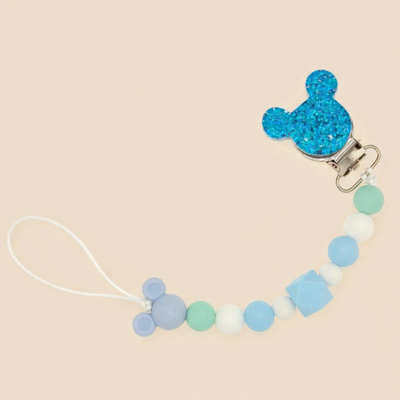 attache tetine clips de sucette bleu