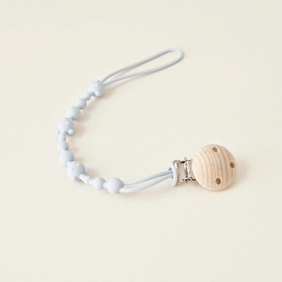 attache tetine silicone bleu