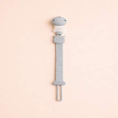 attache tetine silicone porte sucette bleu