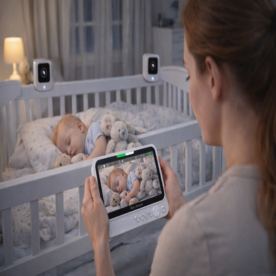 babyphone bidirectionnel deux caméras enfant endormi