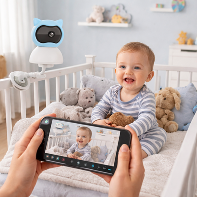 babyphone camera rotation 360  enfant joue