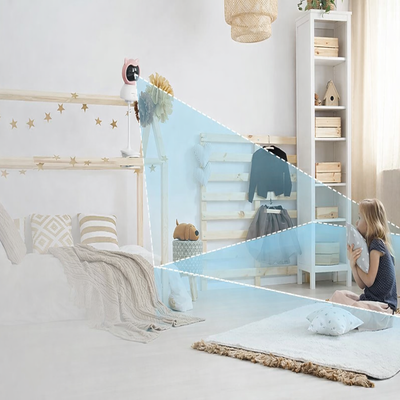 babyphone camera rotation 360  rose installé