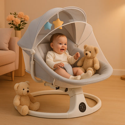 balancelle bebe 2 en 1 electric cradle bebe souriant