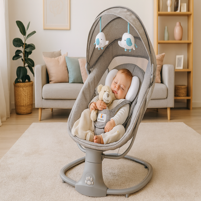 bebe confort transat apaisant gris enfant endormi